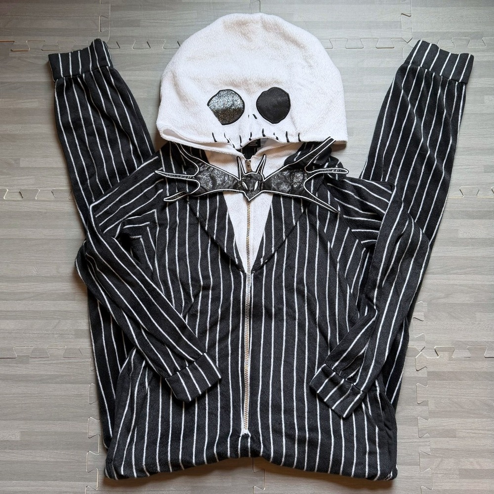 Jack Skellington Pumpkin King Nightmare Before Christmas Pinstripe Union Suit